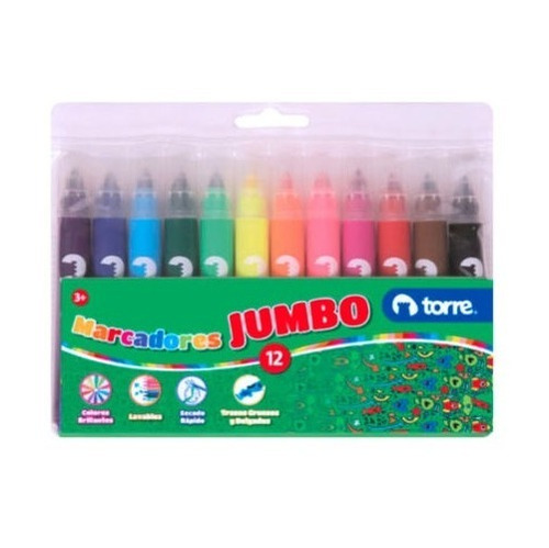 Marcadores Jumbo 12 Colores Torre