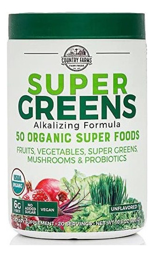Super Green 50 Ingredientes Naturales + Probioticos 300 Gr