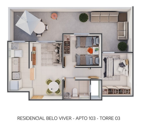 Imagem 14 de 14 de Qr 110 Res Belo Viver Samambaia 2 Quartos 1 Vaga 42,11 M² Ac Financiamento - Meuimm291 - 68460454