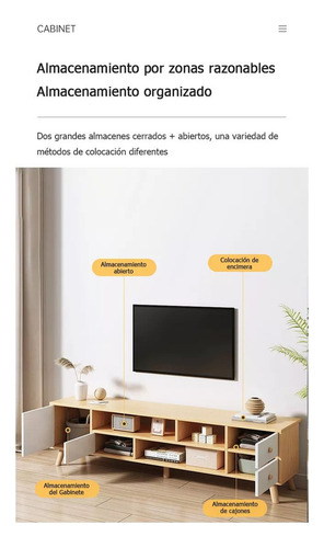 Mueble Para Tv Rack Modelo Estilo Vintage Mesa Con 3 Puertas Roble Salvaje + Color Blanco Cálido