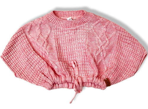 Suéter Tejido Tipo Capita Con Listón Para Bebé Niña 6 A 18 M