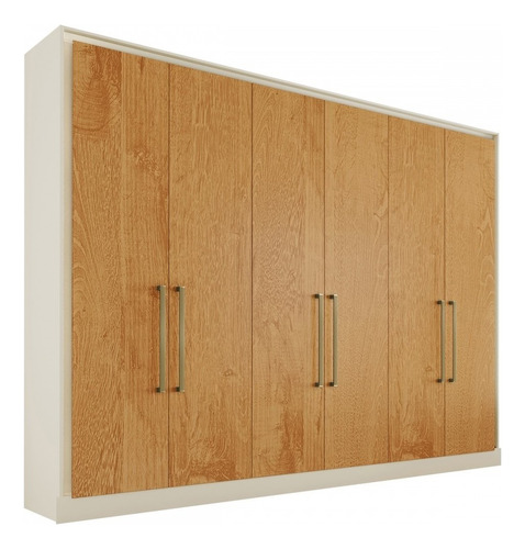 Guarda-roupa Casal Argos 6 Portas 6 Gavetas 100% Mdf Off Cor Bege