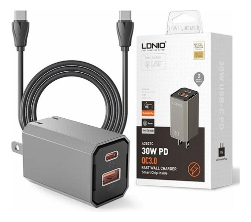 Cargador Carga Rapida 30w Pd Ldnio Para Huawei Samsung Otros