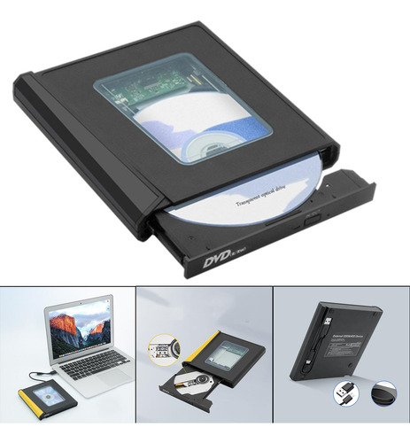 Usb 3,0 Unidad De Dvd Externa Escritor Negro