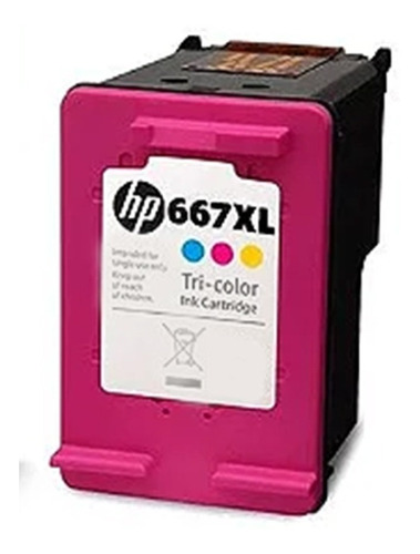 Cartucho De Tinta Hp 667xl 8ml Colorido Advantage Original