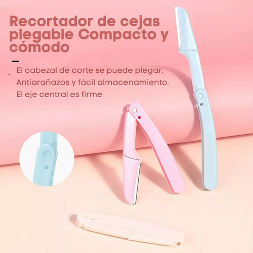 4 Pinzas Para Extensión De Pestañas + 2 Perfilador Plegable Color Paquete 2