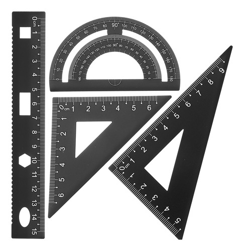 Juego De 4 Reglas De Metal Para Bricolaje Con Transportador