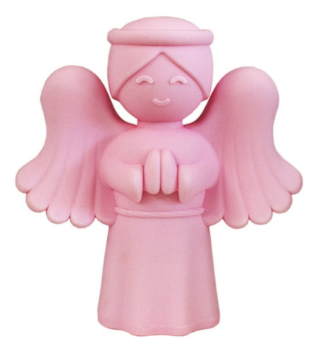 Lámpara De Mesa Ángel De La Guarda Rosa Decorativa Veladora