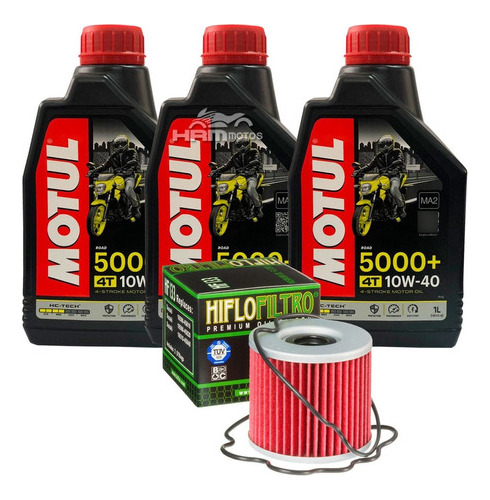 Kit Filtro Óleo Suzuki Gs 500 + 3 Lts Motul 5000 10w40