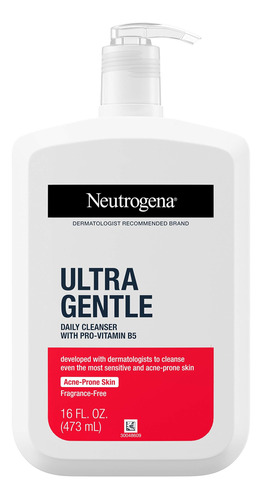 Neutrogena Limpiador Facial Diario Ultra Suave Con Provitam.