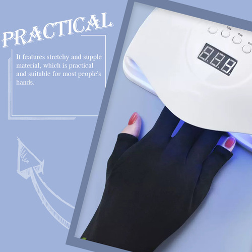 2 Pares De Prácticos Guantes Con Protección Uv Para Manicura