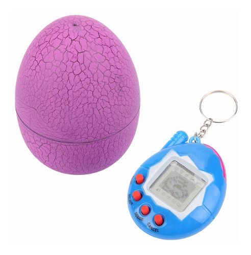 Conjunto de brinquedos digitais Tamagotchi Eggs Virtual Pet LED violeta