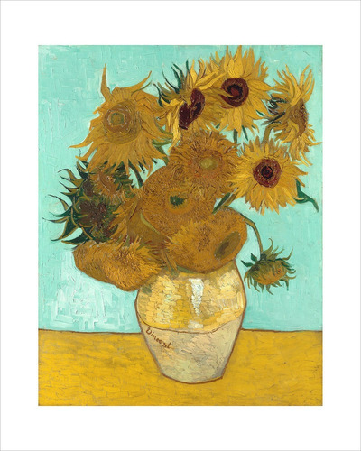 Lamina Fine Art Jarron Con Doce Girasoles Van Gogh 40x50