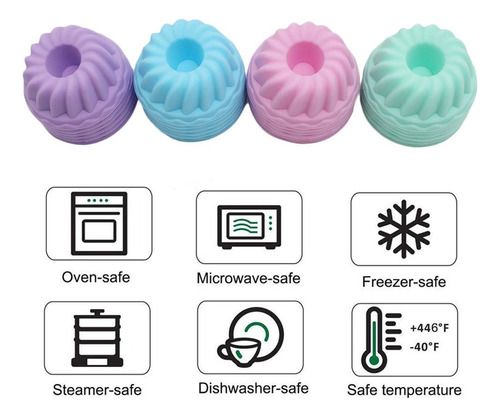 24 Pcs Molde Rosca Silicona Capacillo Gelatina Repostería Multicolor
