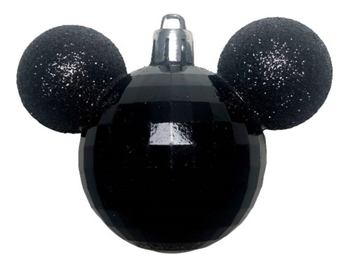 Imagem 2 de 4 de 03 Bolas Enfeite Árvore Natal Mickey Preto Original Disney