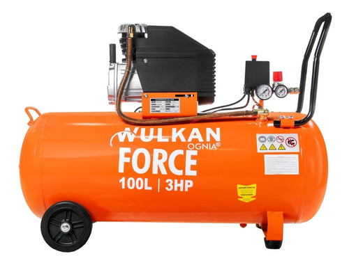 Moto Compresor Wulkan Force 100 Litros + Kit De 5 Piezas