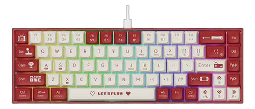 Teclado Mecánico Ak680 Rgb 65% Gamer Usb Ajazz Teclado Rojo Idioma Inglés