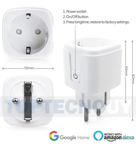 Imagen 3 de 4 de Enchufe Inteligente Schuko Wifi Timer Smartlife Alexa Google