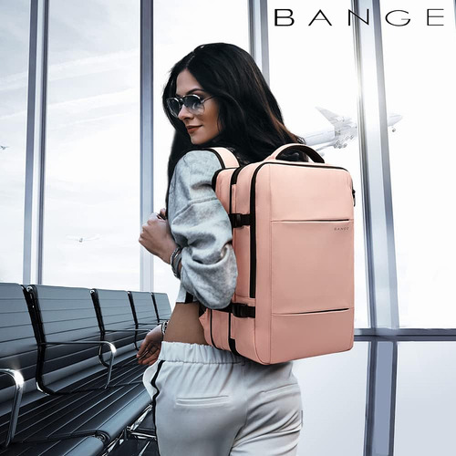 Mochila Executiva Para Viagem Expansível Entre 27-40 Litros Cor Rosa