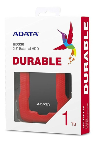 Disco Duro Adata 1tb Hd330 Externo Anti Golpe - Rojo