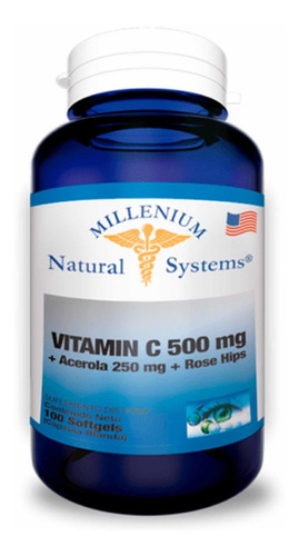 Vitamina C 500mg + Acerola X100 Softgels Natural Systems