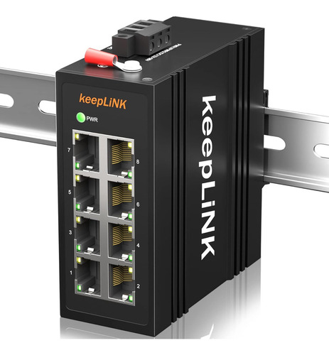 Switch Rede Industrial 8 Portas Trilho Din Kp-9000-45-8txm