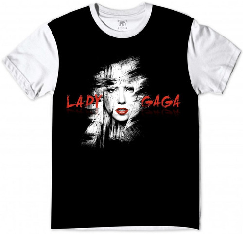 Camiseta Branca Lady Gaga Musa Pop Shallow Poker Face Diva