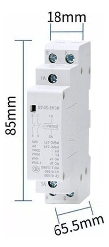 Contactor Modular 230vac 20a, 4kw Ac1, 2na