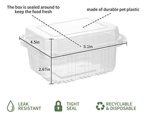 Disposable Transparent Plastic Packaging Box (50 Count)...