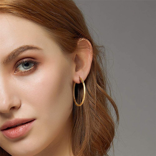 Arracadas Coquetas Facetadas Grandes Aretes De Oro 14k 35mm