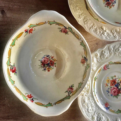4 Platitos Y 8 Compoteras Loza Inglesa Crown Ducal Ware