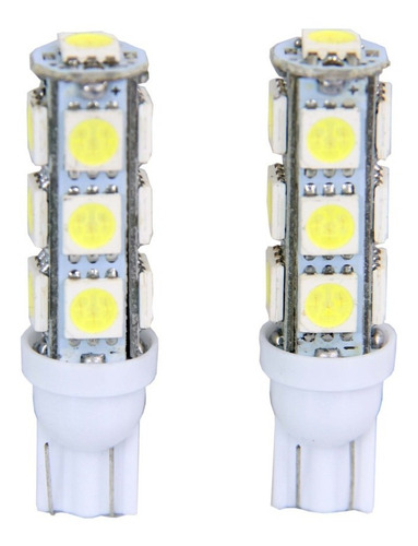 Pingo Lampada T10 Led 6000k 13 Pontas Superbranca Par - 12v.