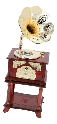 Ornamento Musical Vintage, Gramófono, Exquisito Mecanismo De