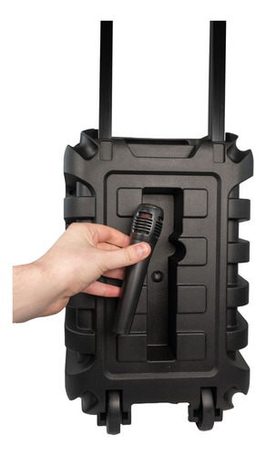 Parlantes Bluetooth Grandes Con Radio Fm Micrófono Luces Color Negro
