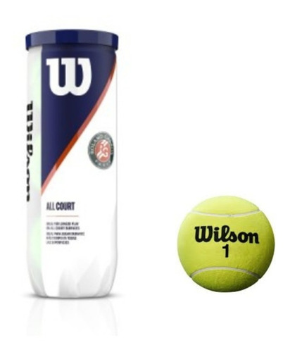 Imagen 2 de 6 de Pelota De Tenis Wilson Roland Garros Nueva Edicion X3 Clay