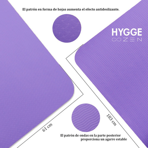 Imagen 3 de 10 de Mat Yoga Colchoneta Enrollable Pilates Fitness Tpe Ecológico
