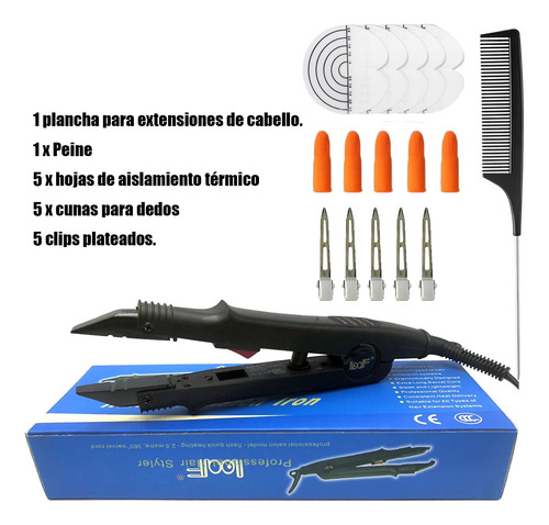 Plancha Para Extensión Herramienta Extensiones Cabello Rosa