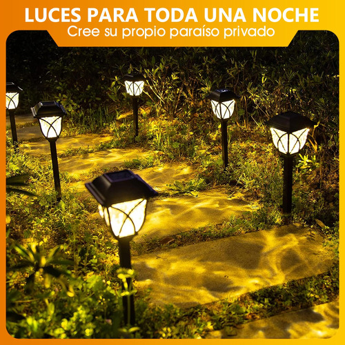 Bycray Juego De 6 Luces Solares Para Caminos De Jardín Luces