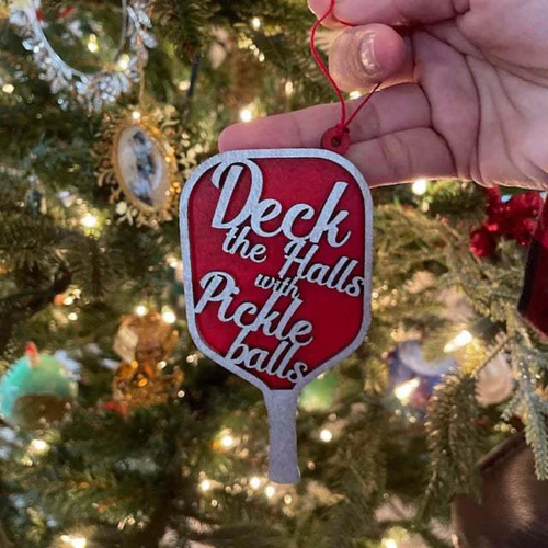 4 Adorno Navideño De Pickleball, Deck The Halls, Regalo