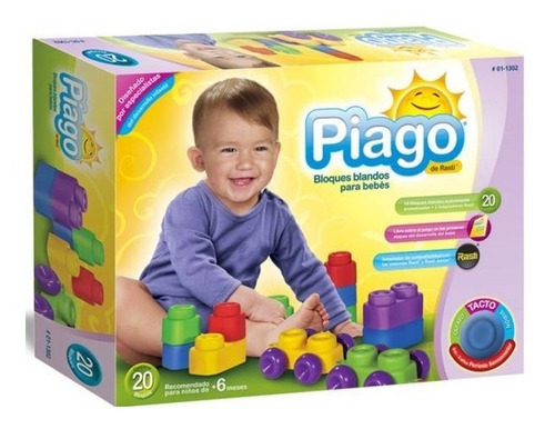 Imagen 3 de 5 de Bloques Blandos Rasti Piago Bebe X20 01-1302 Original Edu