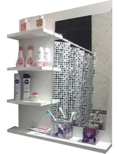 Imagen 1 de 2 de Espejo De Baño Con Estantes Repisa