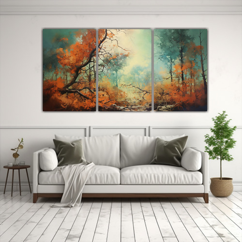 120x60cm Pintura Abstracta Árbol De Bosque Estilo Óleo