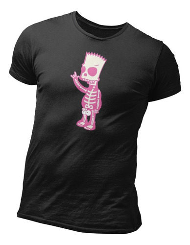 Playera De Bart Simpson Esqueleto Halloween Día De Muertos