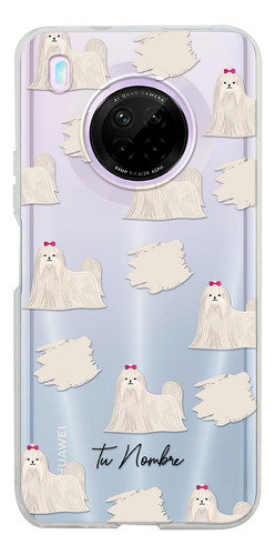 Funda Para Huawei Para Mujer Perro Shih Tzu Manchas Nombre