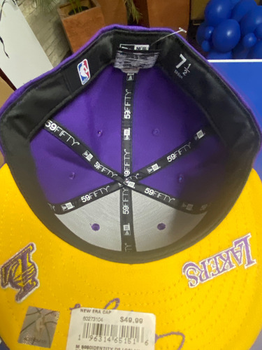 Gorra Original Lakers Edición Especial 7 1/2 Morada Morado 7 1/2 Lisa