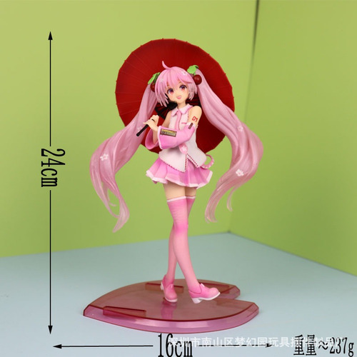 Figura Miku Cherry Paraguas 22cm Vocaloid Sakura Importada