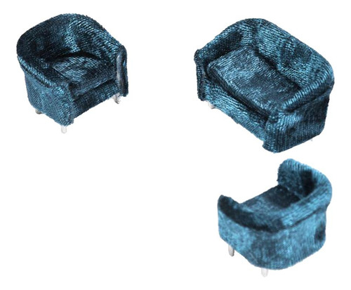 Sofá Miniatura De Casa De Muñecas Azul