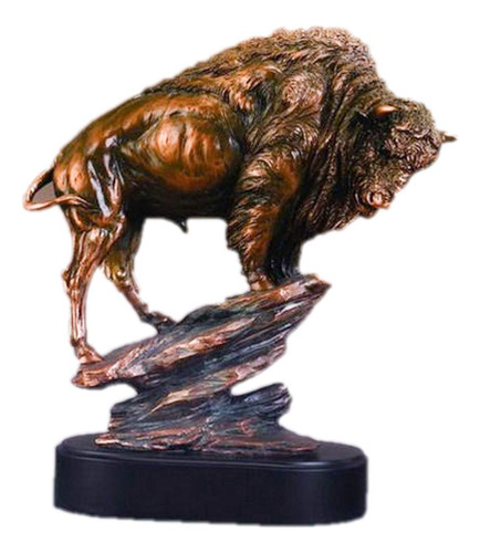 Buffalo Estatua Acabado Bronce