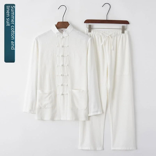 Conjunto De Pantalones Camiseros De Manga Larga De Algodón Y