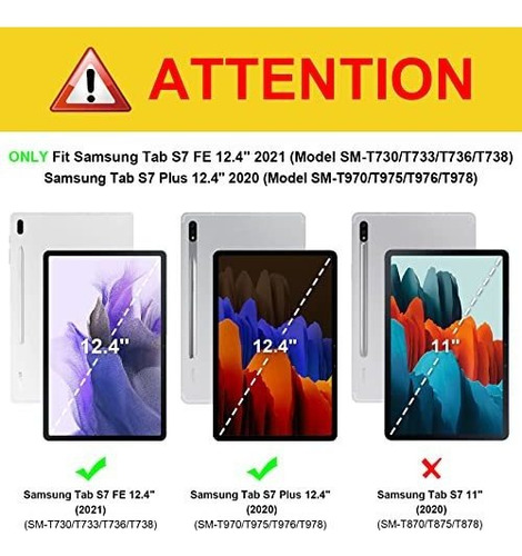 Funda Samsung Galaxy Tab S7 Fe Y S7 Plus Porta Lapiz Libro